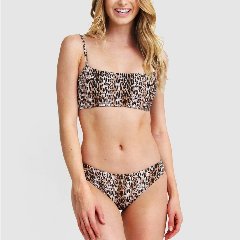 Mosmann Ribbed Bikini Set Havana Leopard Print